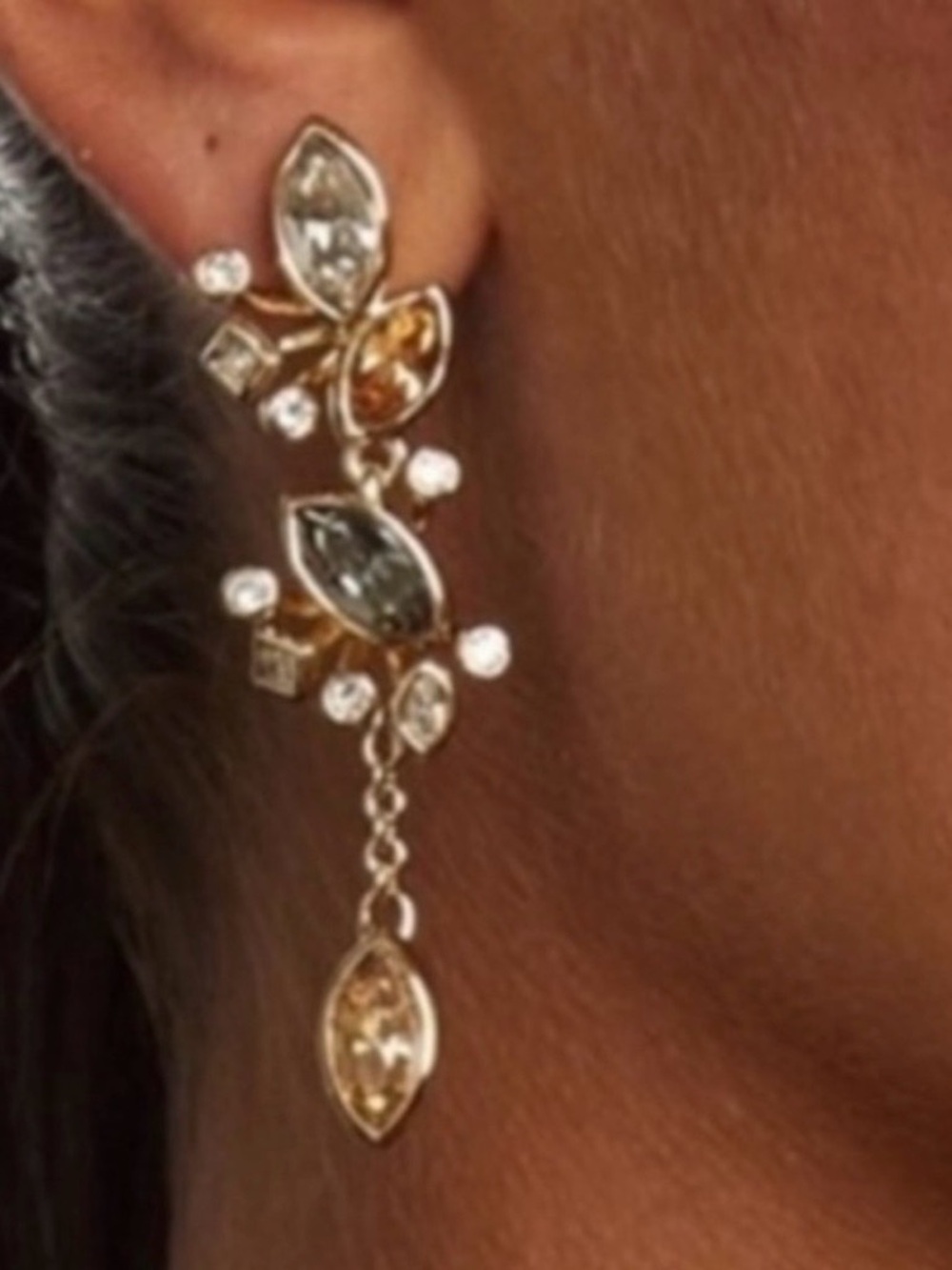 ALEXIS BITTAR Graceful Sculpted Dangling Crystal Post Earrings